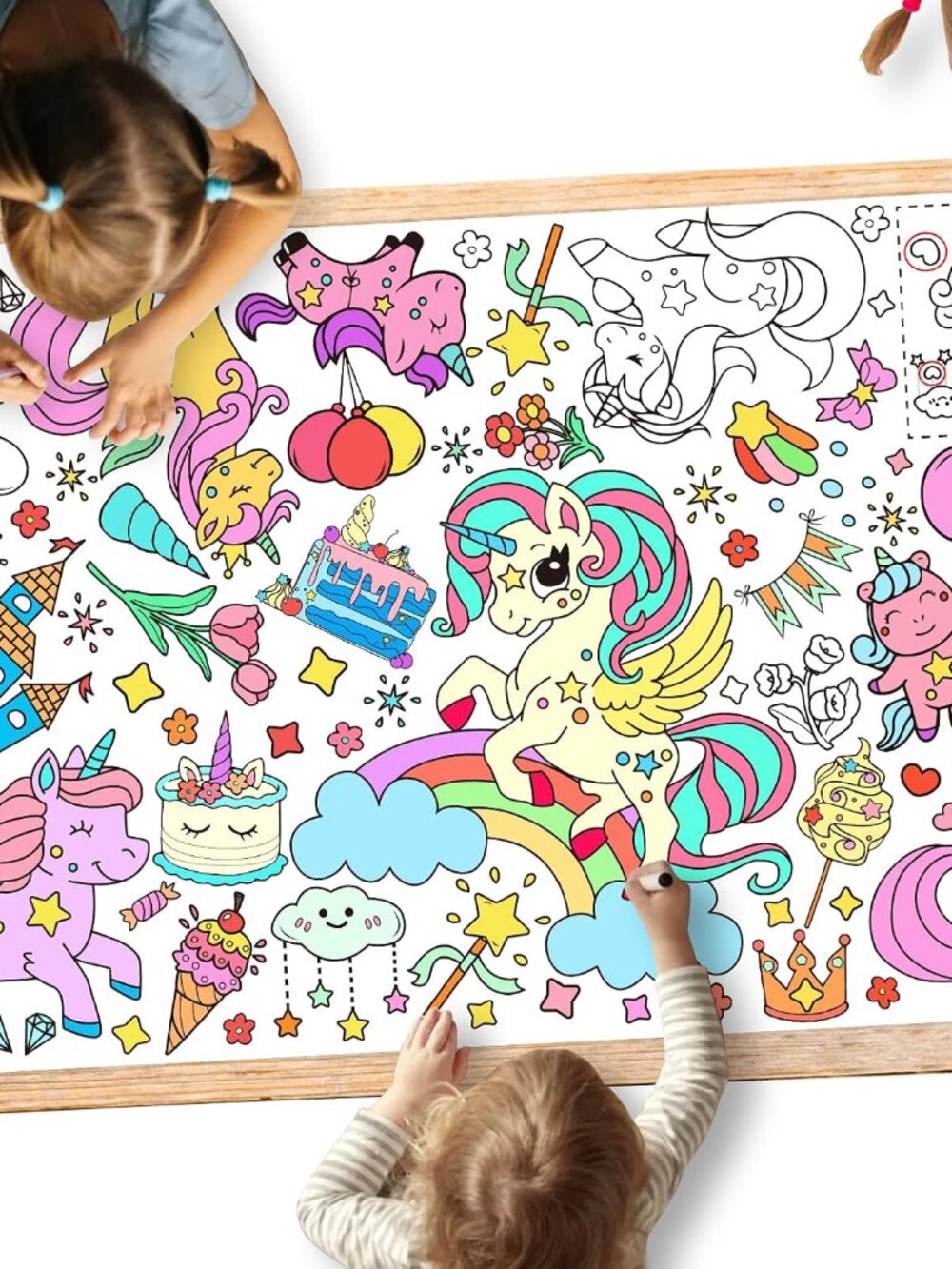 Unicorns Birthday Party Giant Coloring Poster - 31.5X 72 Inches - Versatile Clas